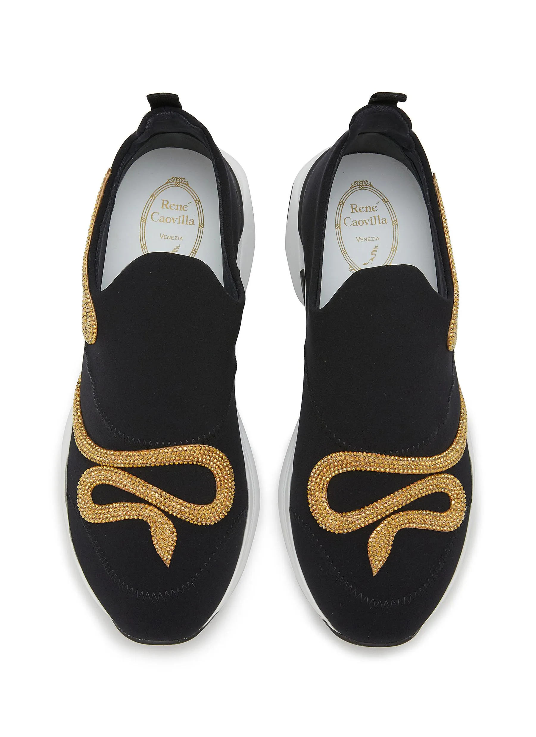 -----------RENÉ CAOVILLA ---- ------------ ----Morgana Embellished Snake Sneaker --