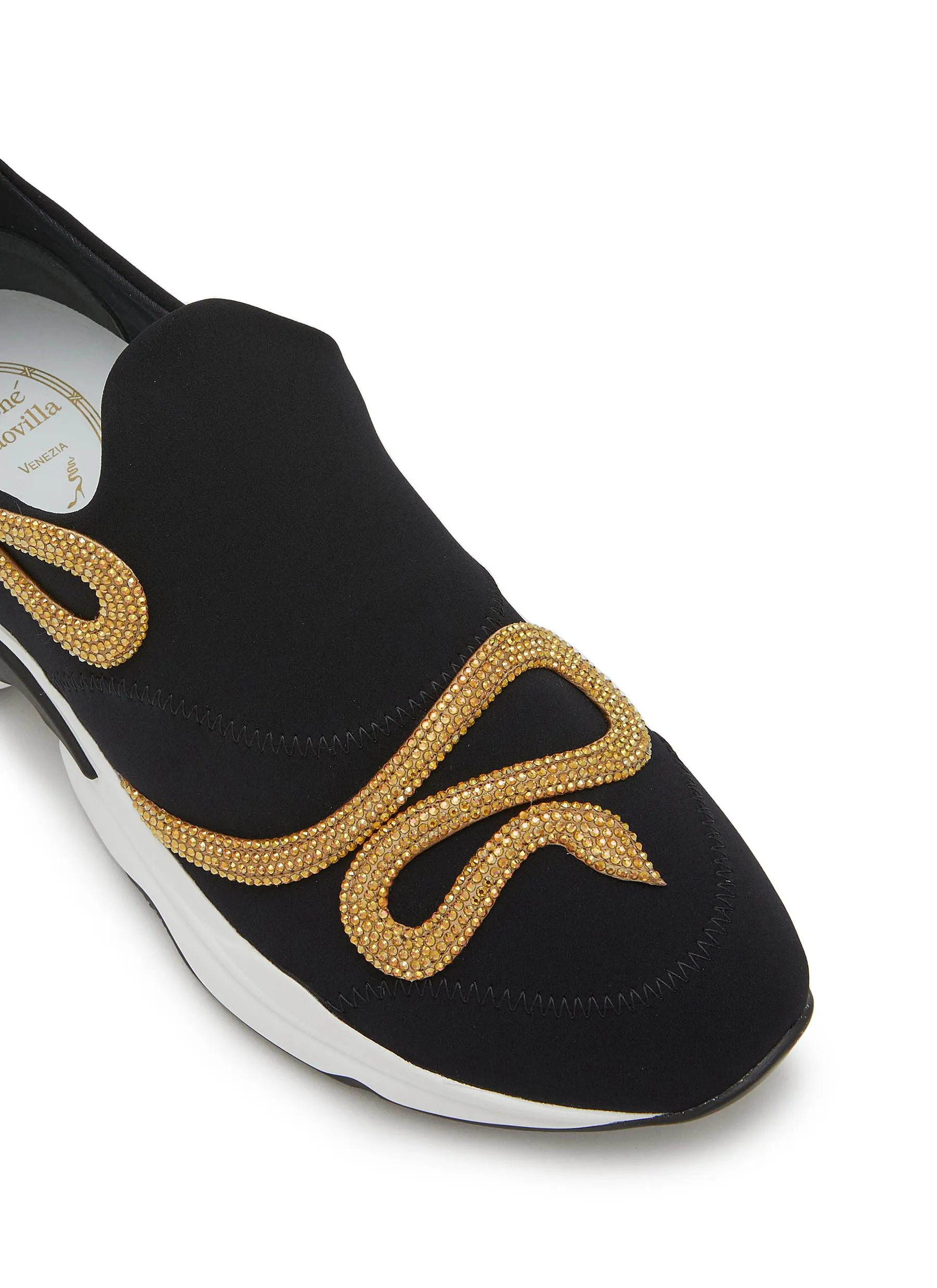 -----------RENÉ CAOVILLA ---- ------------ ----Morgana Embellished Snake Sneaker --