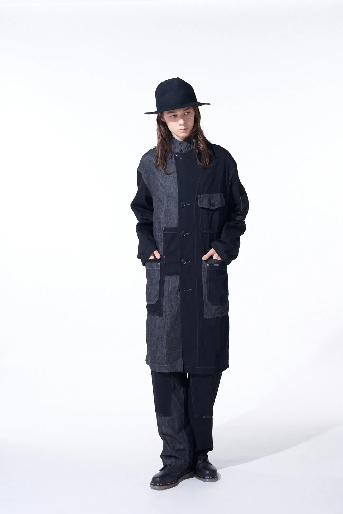 7OZ DENIM CRAZY PATCHWORK SHOP COAT