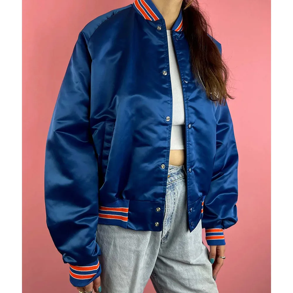 90’s Denver Broncos Blue Satin Jacket