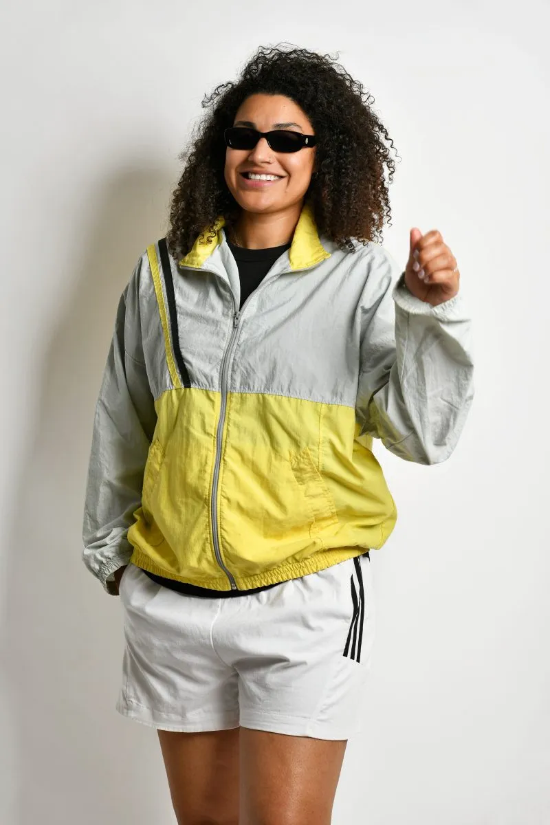 90s windbreaker yellow grey