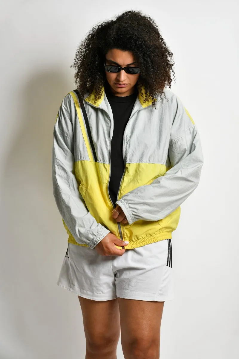 90s windbreaker yellow grey