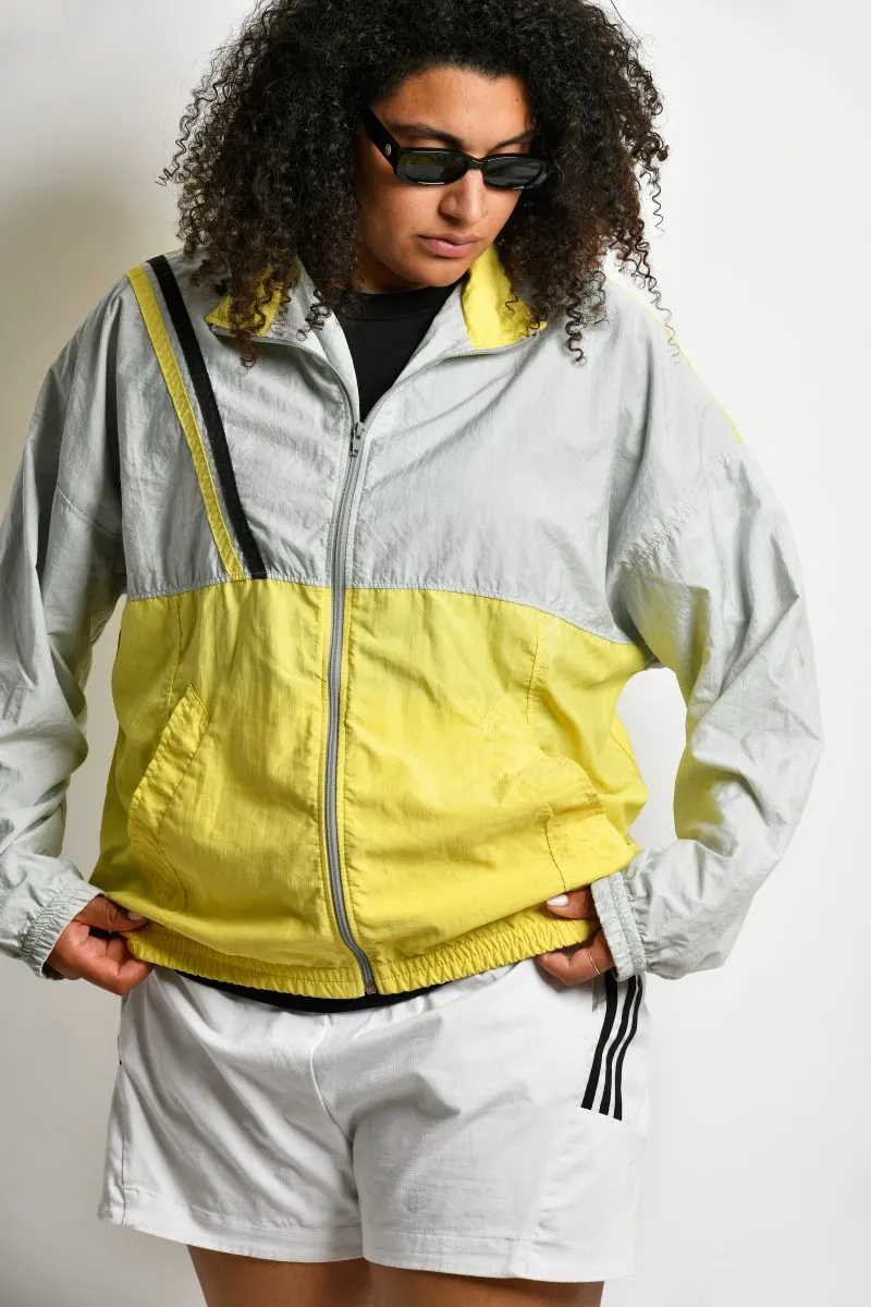 90s windbreaker yellow grey