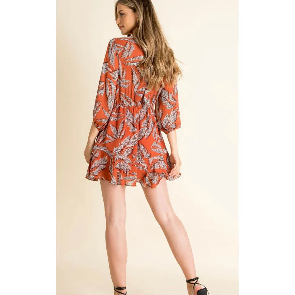 Agnes Geo Print THML Copper Dress-SALE