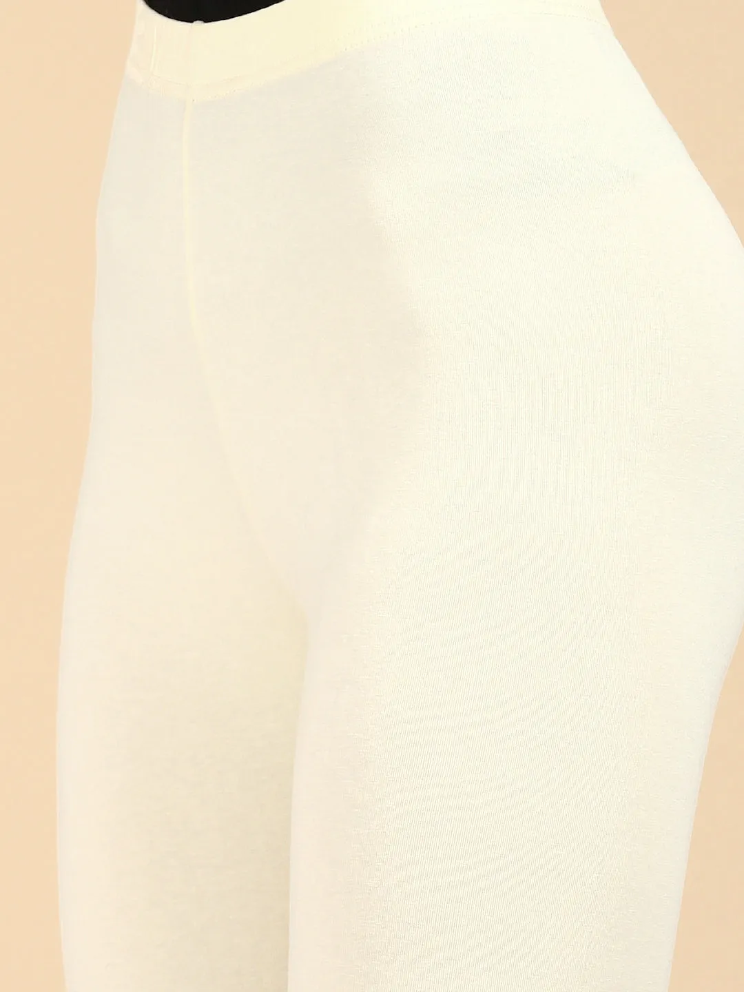 Ankle Length Leggings Cotton-Ecru