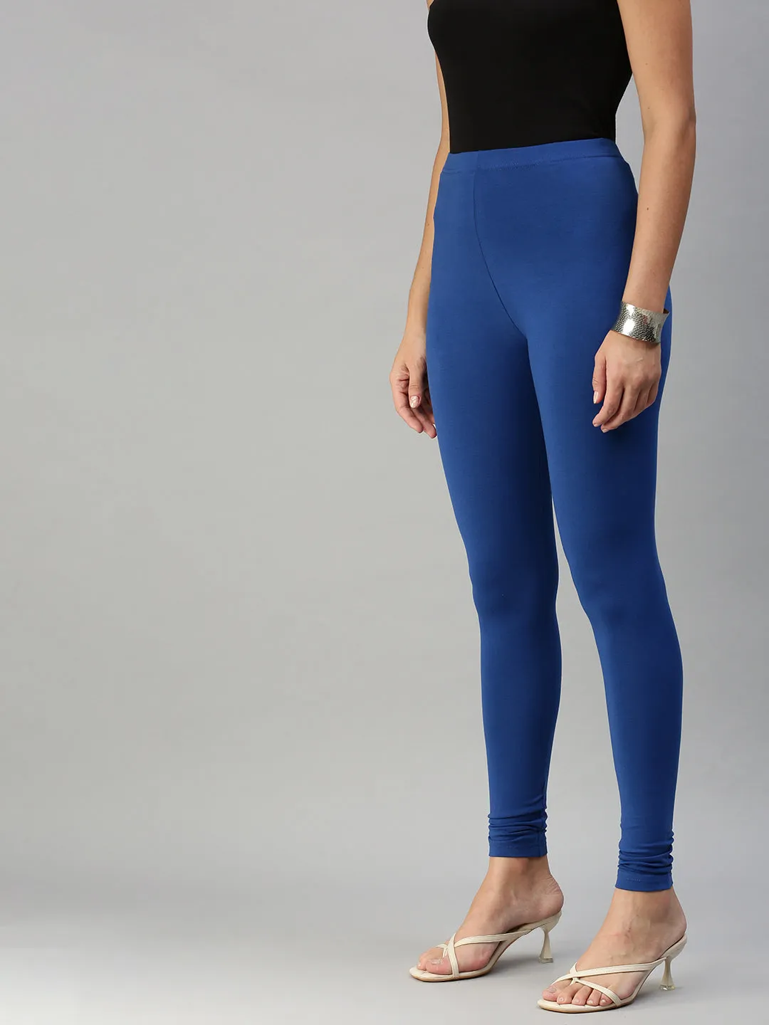 Ankle Length Leggings Cotton-Ink Blue