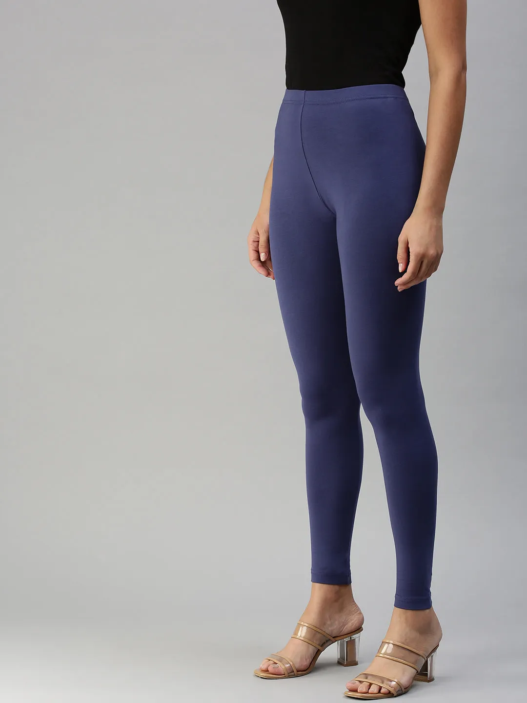 Ankle Length Leggings-Indigo Blue