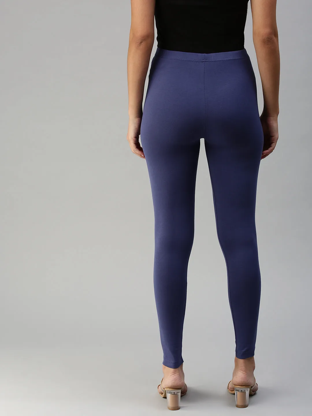 Ankle Length Leggings-Indigo Blue