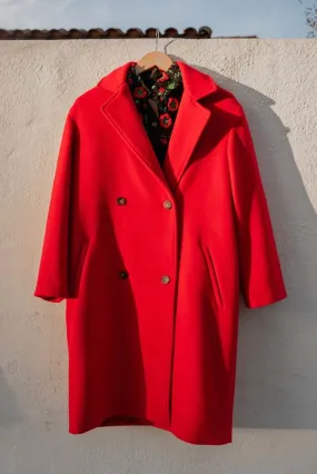 Avens Engine Wool Coat - Red