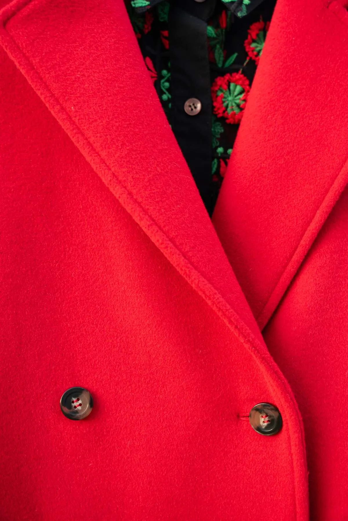 Avens Engine Wool Coat - Red