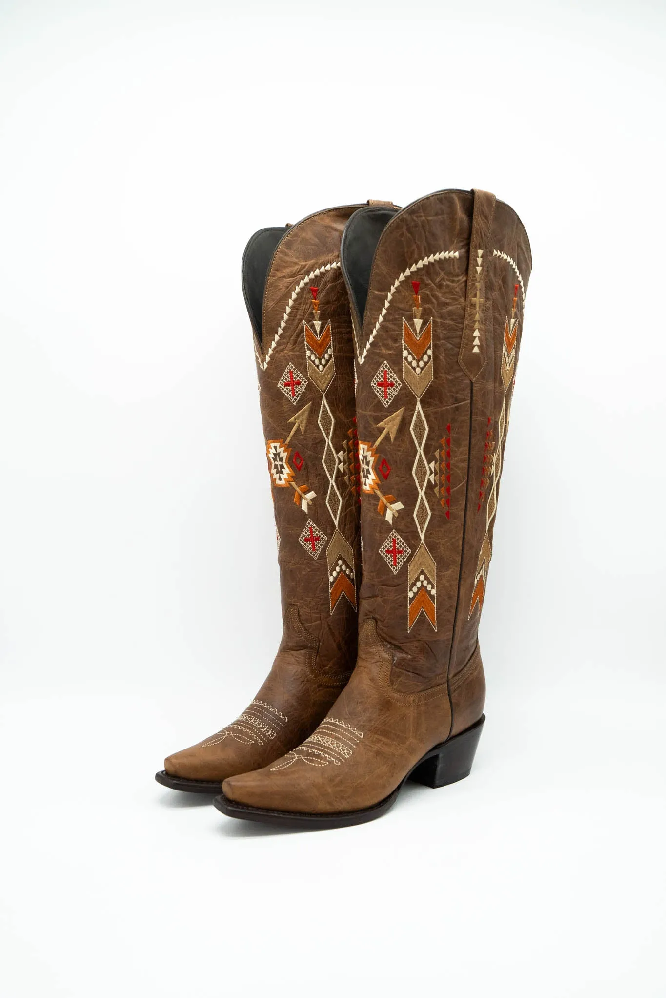 Azteck Tall Wide Calf  Snip Toe Cowgirl Boot FINAL SALE