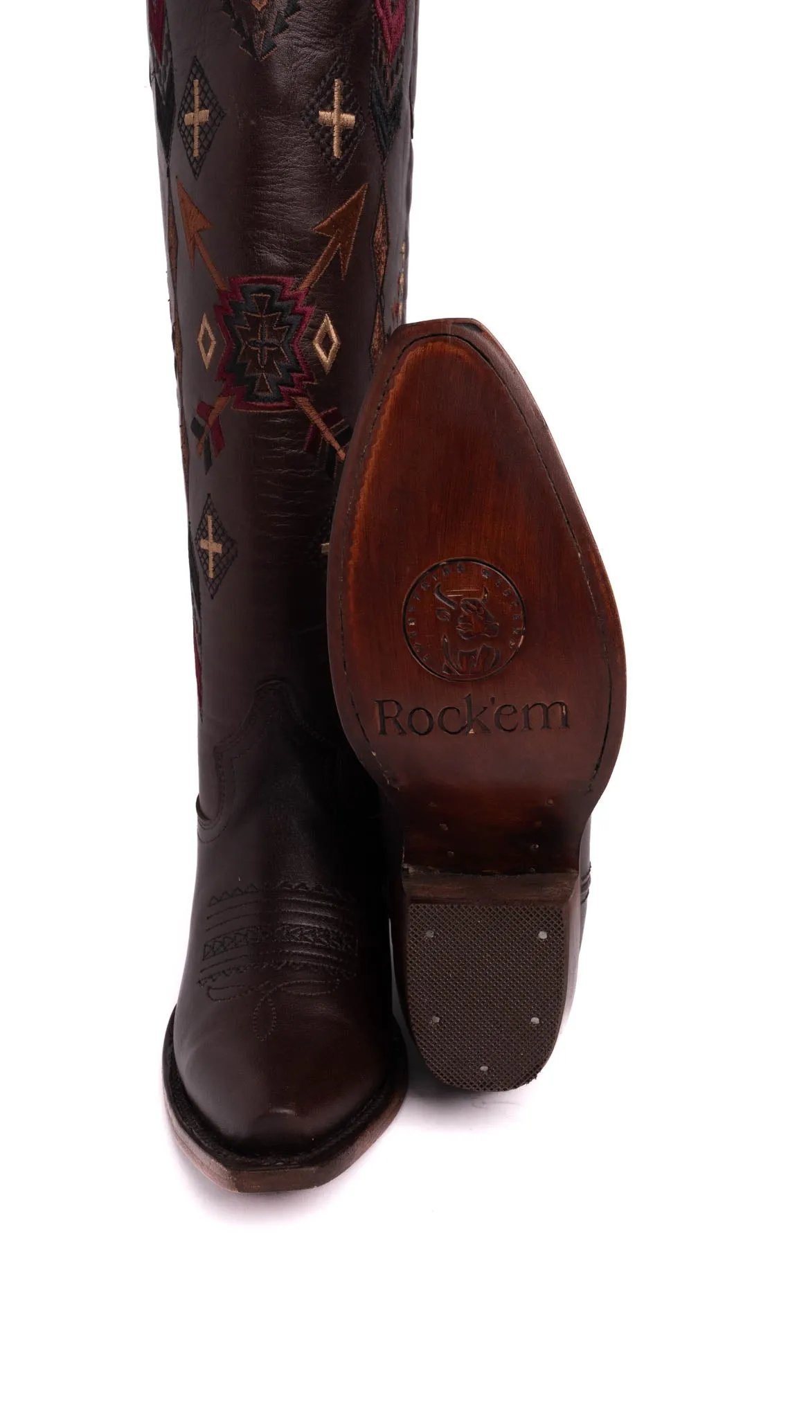 Azteck Tall Wide Calf  Snip Toe Cowgirl Boot FINAL SALE