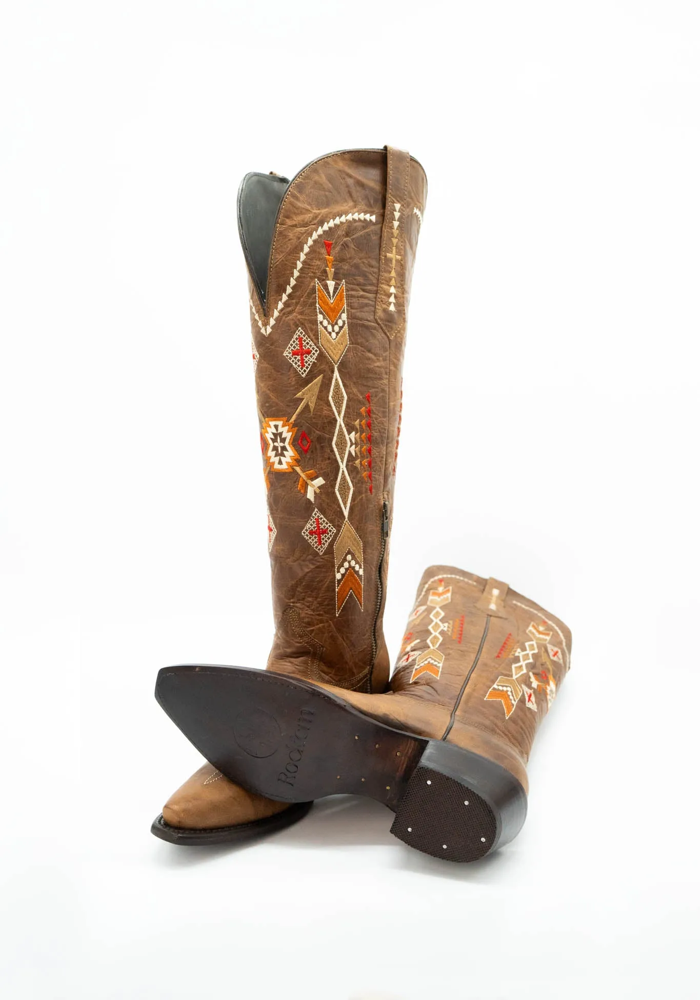 Azteck Tall Wide Calf  Snip Toe Cowgirl Boot FINAL SALE