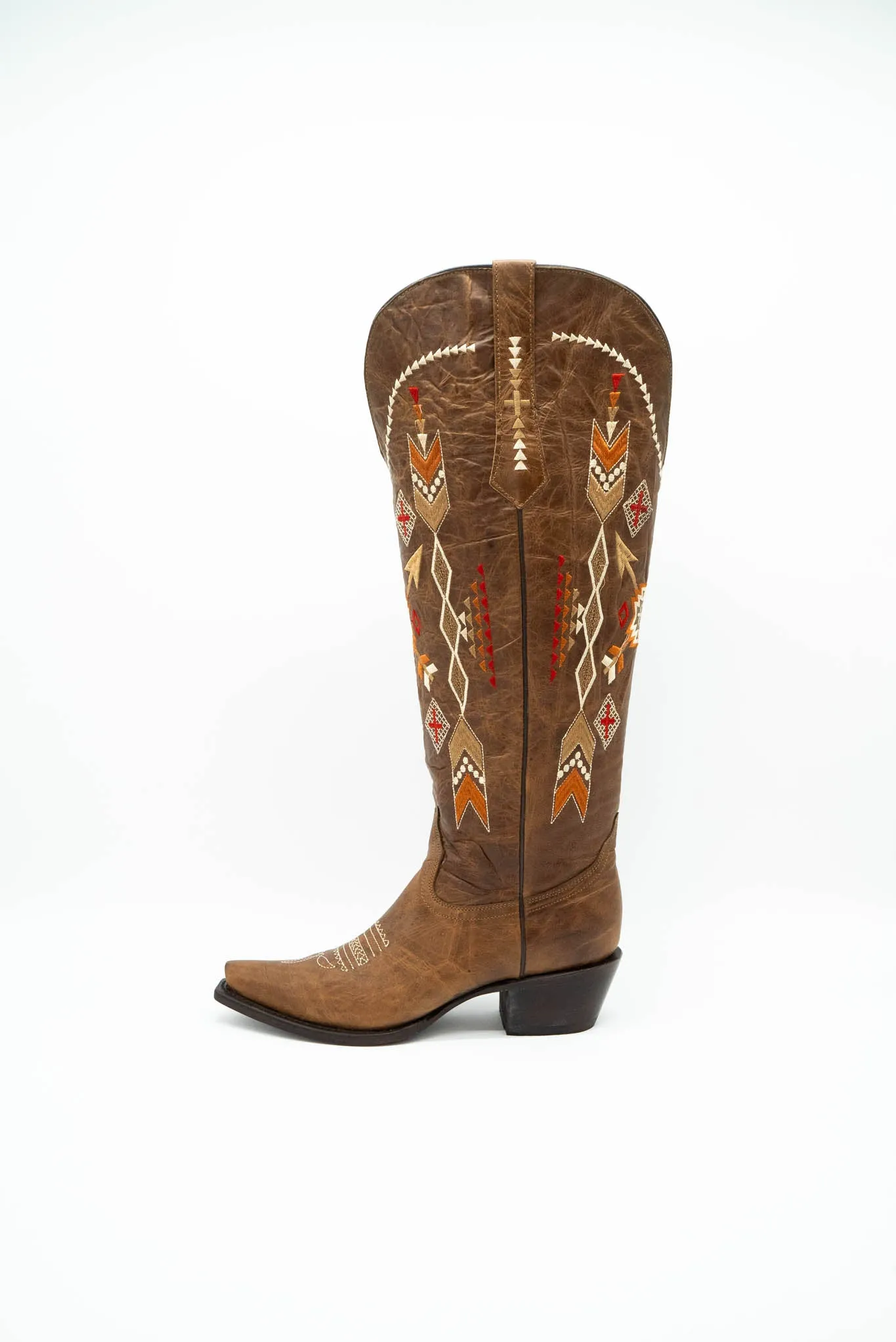 Azteck Tall Wide Calf  Snip Toe Cowgirl Boot FINAL SALE