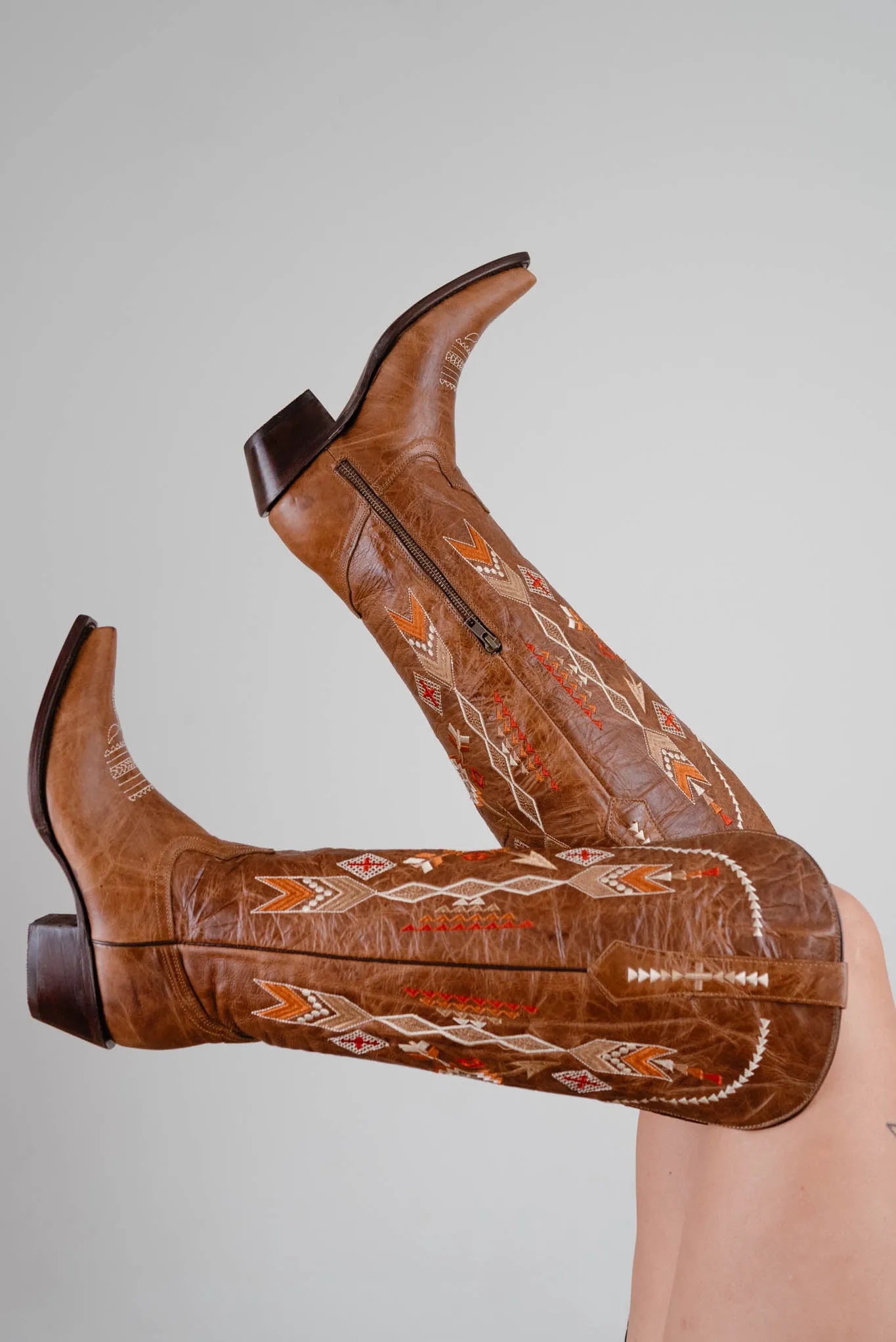 Azteck Tall Wide Calf  Snip Toe Cowgirl Boot FINAL SALE