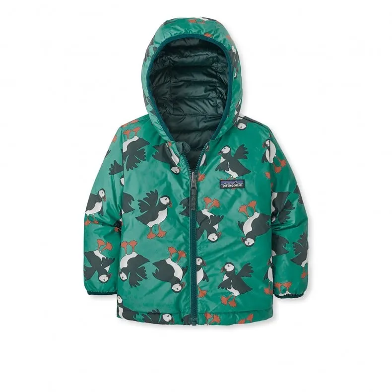 Baby Patagonia Reversible Down Sweater Hoody (Puff Puff: Nettle Green)