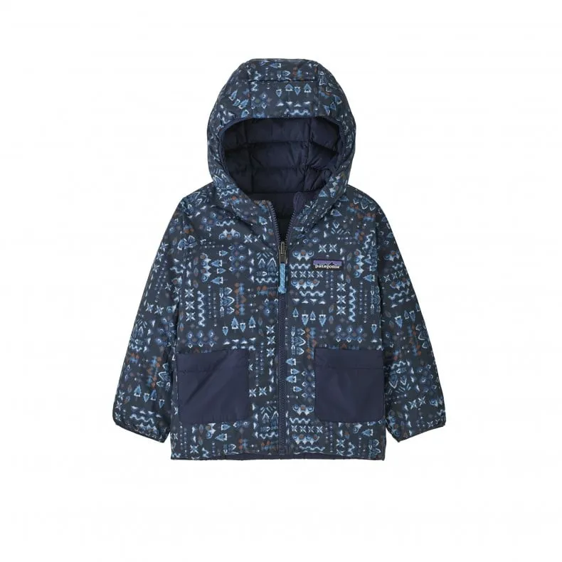 Baby Patagonia Reversible Down Sweater Hoody (Wandering Woods: Tidepool Blue)