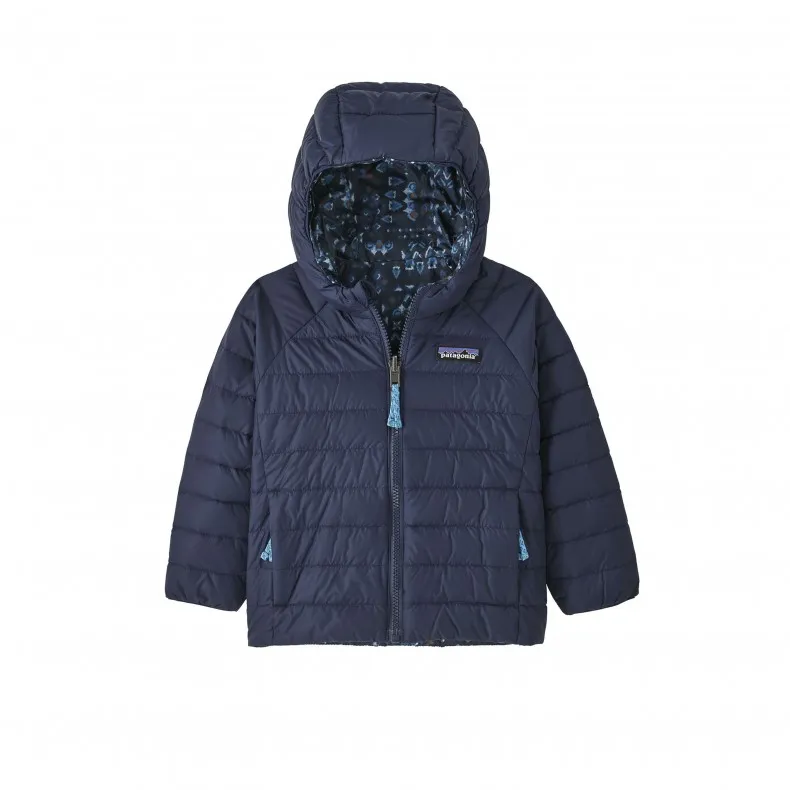 Baby Patagonia Reversible Down Sweater Hoody (Wandering Woods: Tidepool Blue)