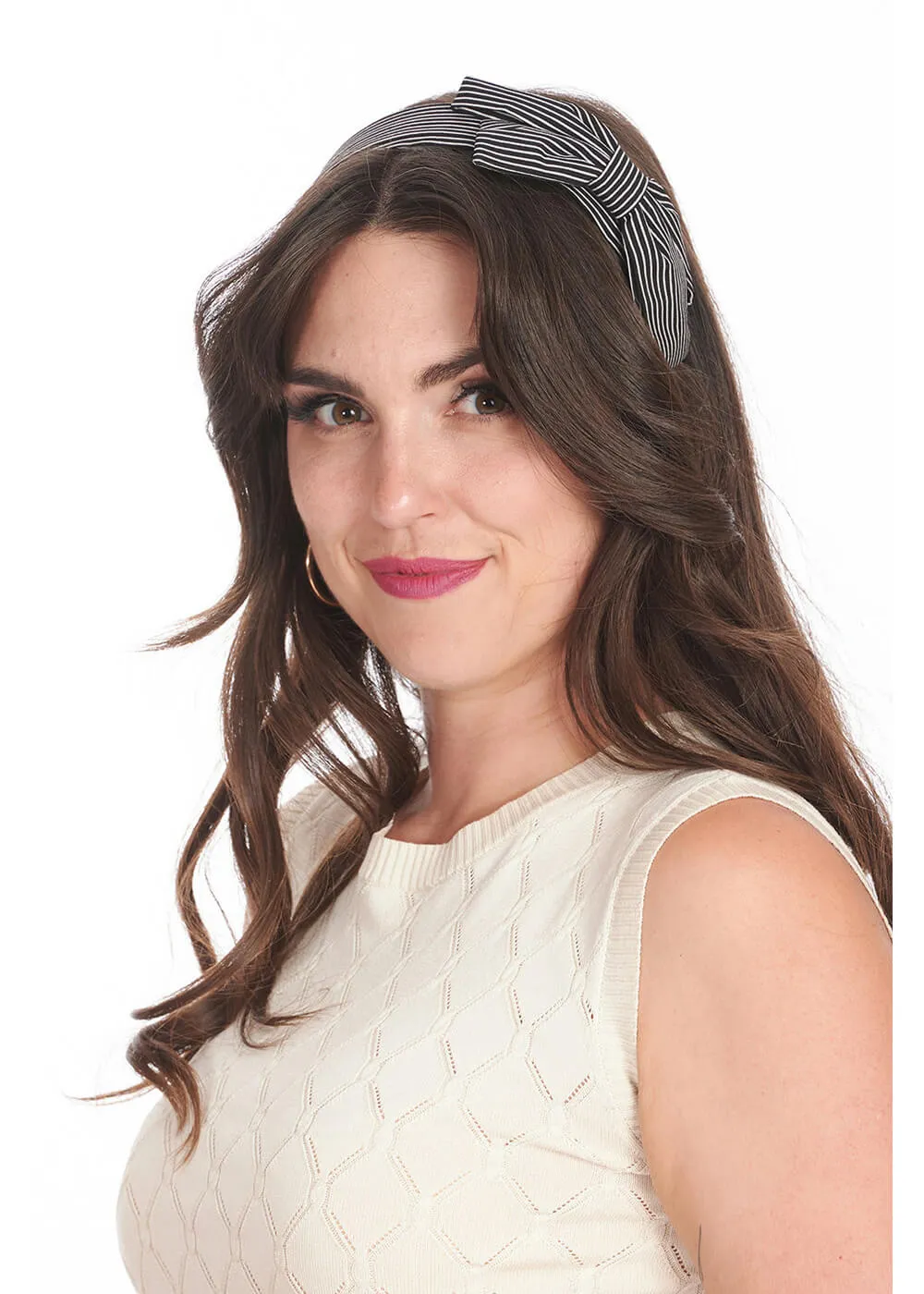 Banned Genevieve Stripe 50's Headband Black