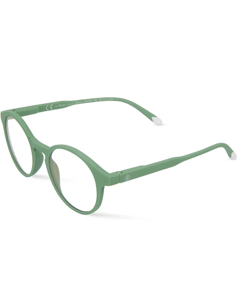 Barner Le Marais Blue Light Reading Glasses Military Green