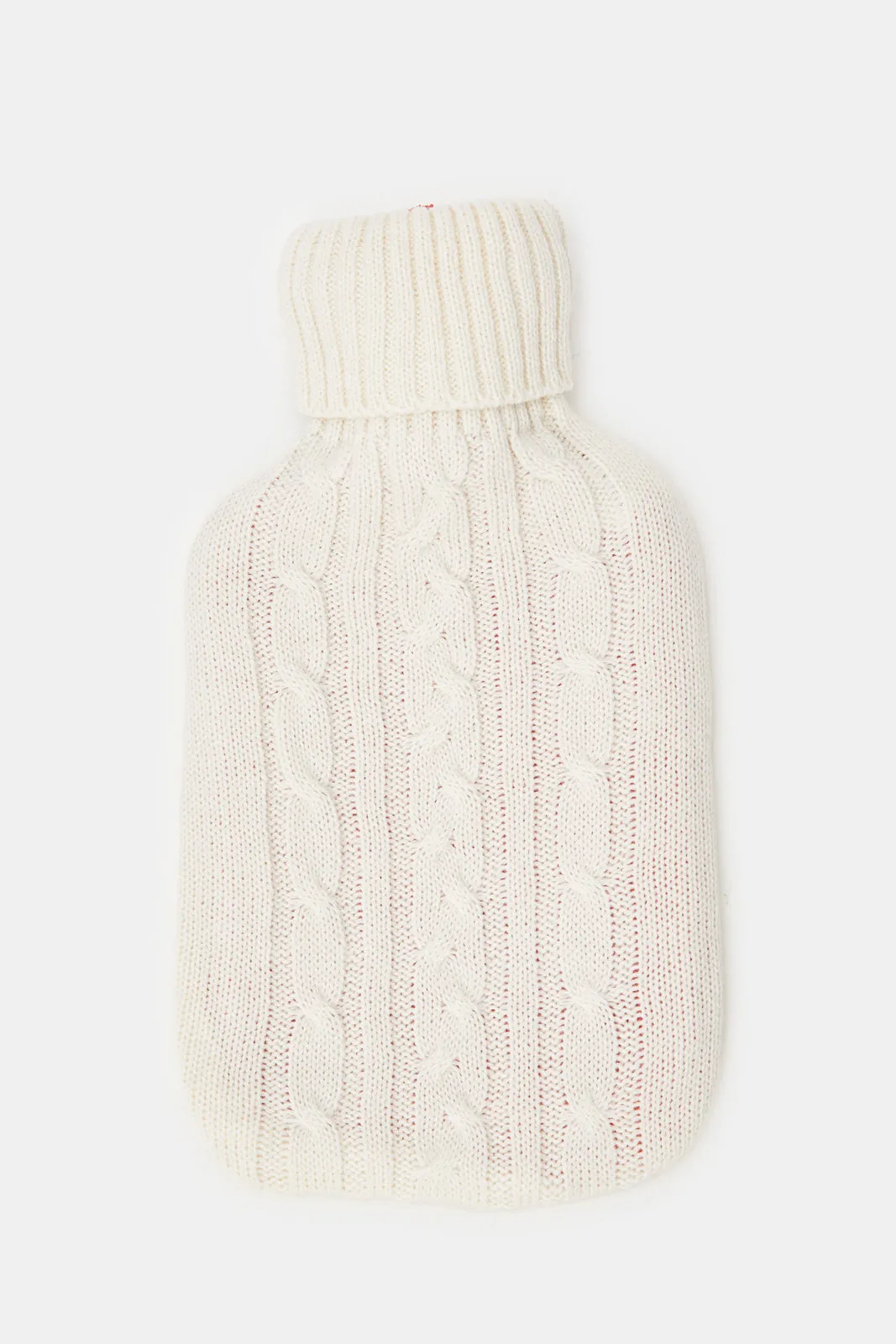 Beige Hot Water Bag With Kintted Cover