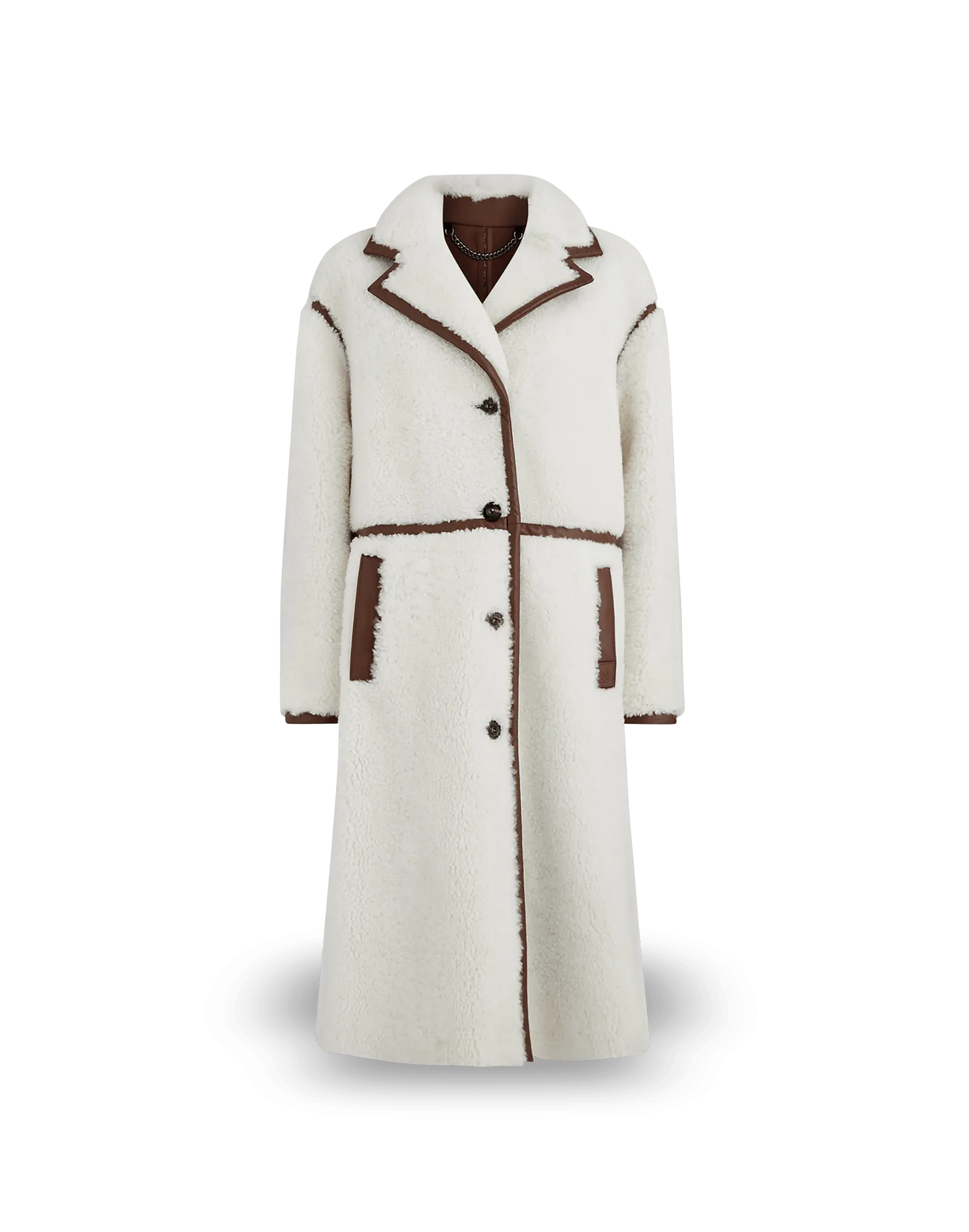 Belstaff Airstream Shearling Coat Lady, natural/saddle brown