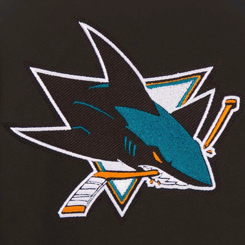 Black San Jose Sharks Front Hit Poly Twill Jacket