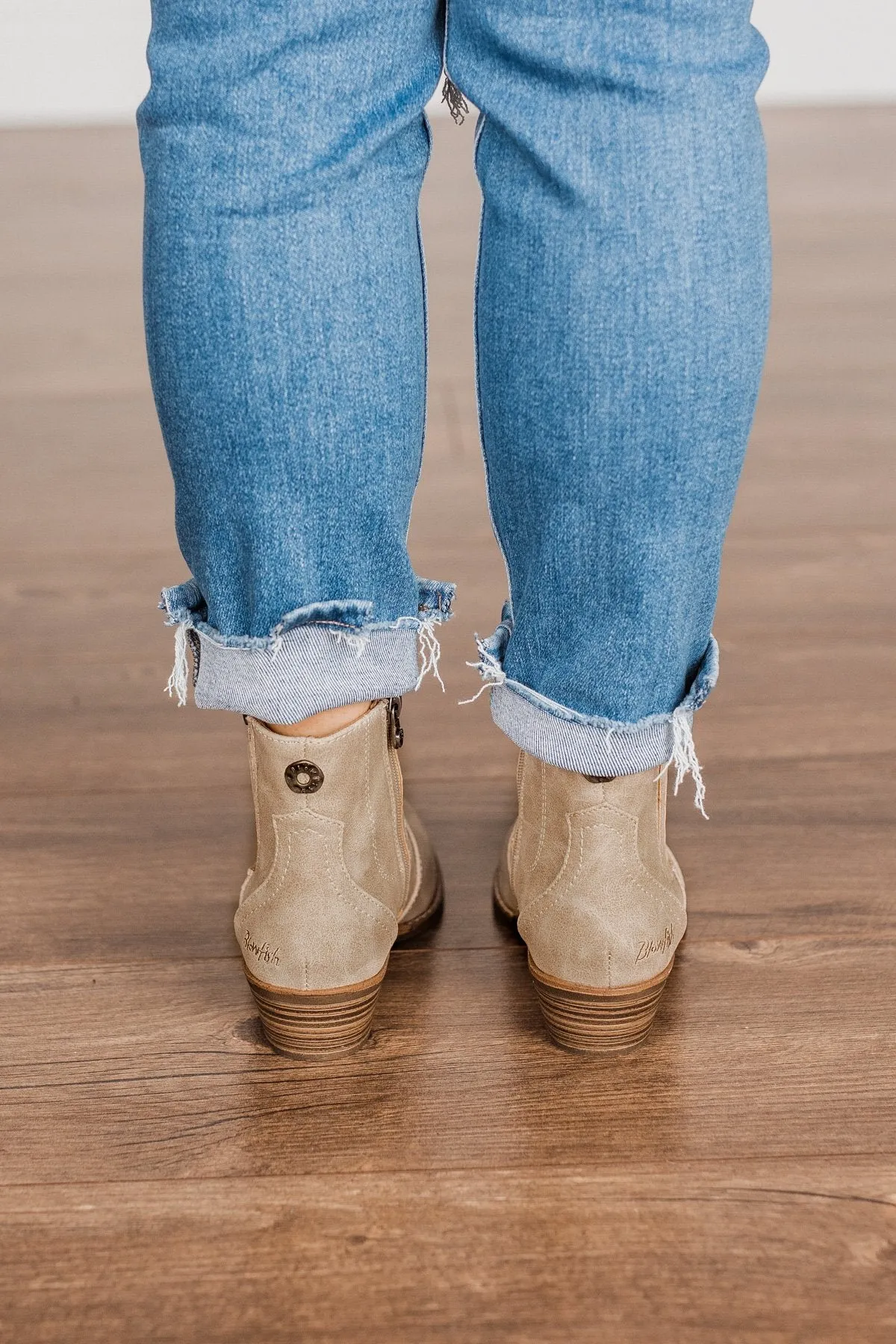 Blowfish Caitlynn Booties- Light Taupe Prospector