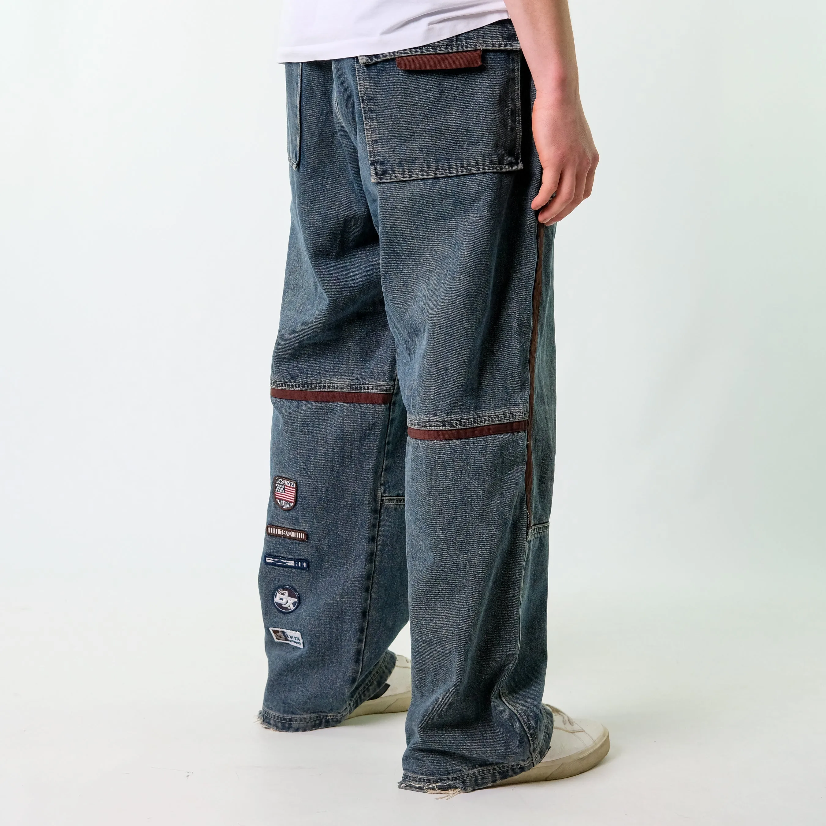 Blue y2ks Brooklyn Xpress Denim Hip Hop Jeans Baggy Pants (38x32)