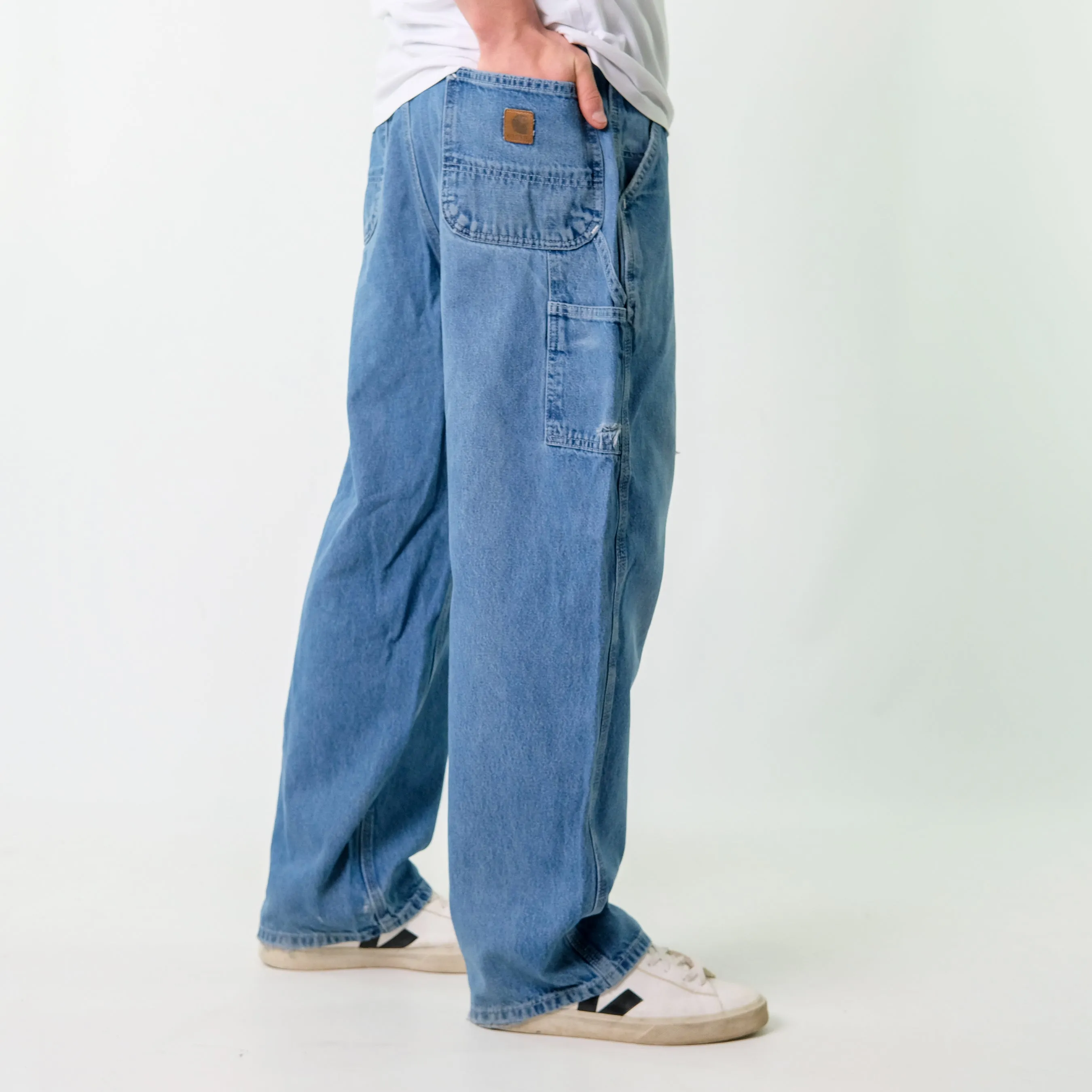 Blue y2ks Carhartt Denim Carpenter Jeans Baggy Pants (38x30)