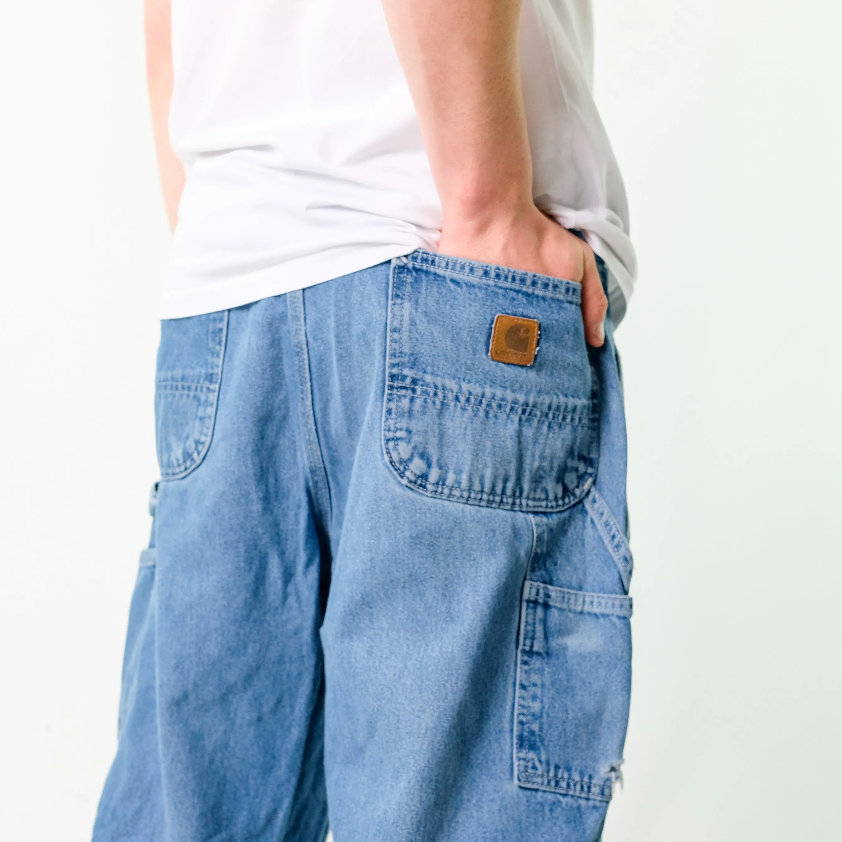 Blue y2ks Carhartt Denim Carpenter Jeans Baggy Pants (38x30)