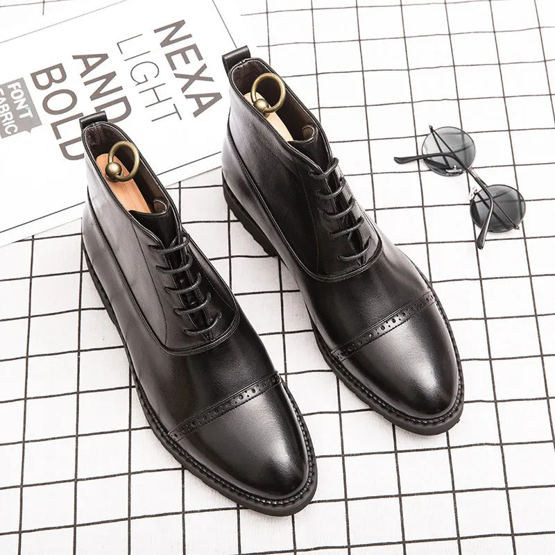 Business Leather Boots Men