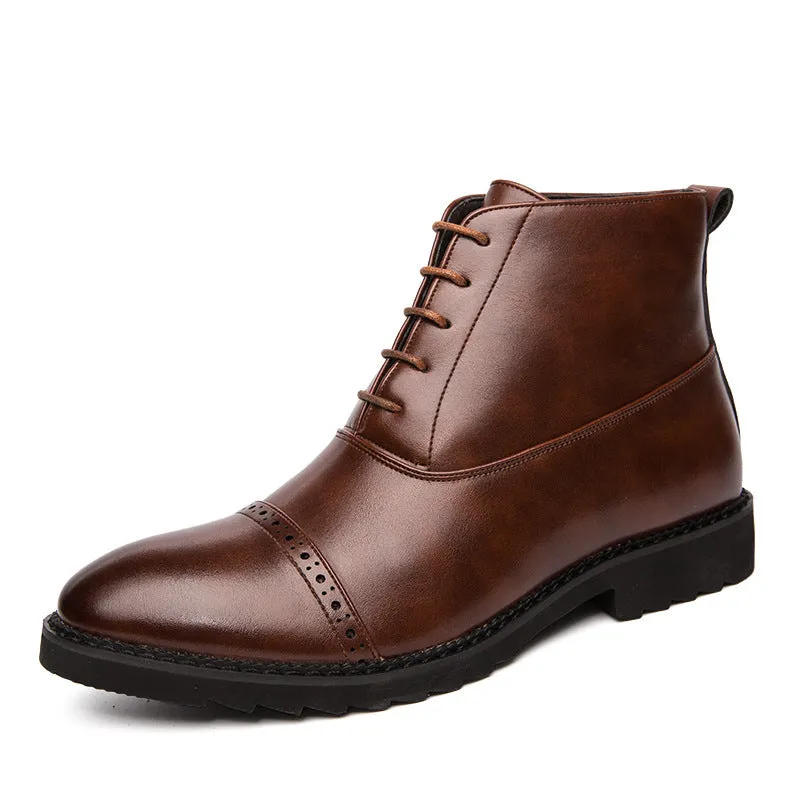 Business Leather Boots Men