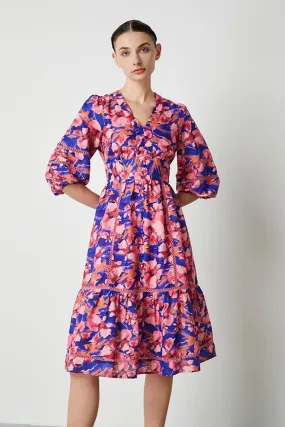 Buttoned Floral Dress