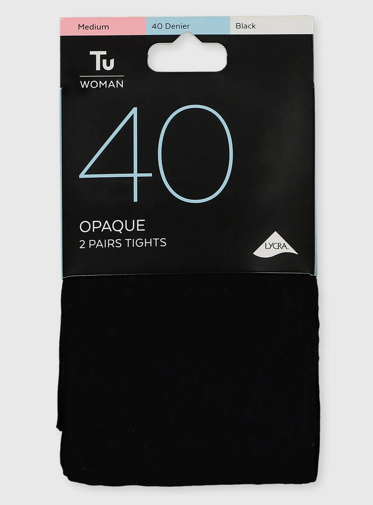 Buy Black 40 Denier Opaque Tights 2 Pack XL | Tights | Tu