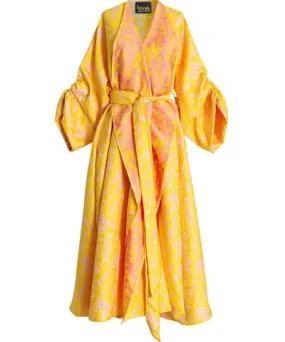 Byvinnik Women's Pink / Purple / Yellow Long Jacquard Parisian Coat