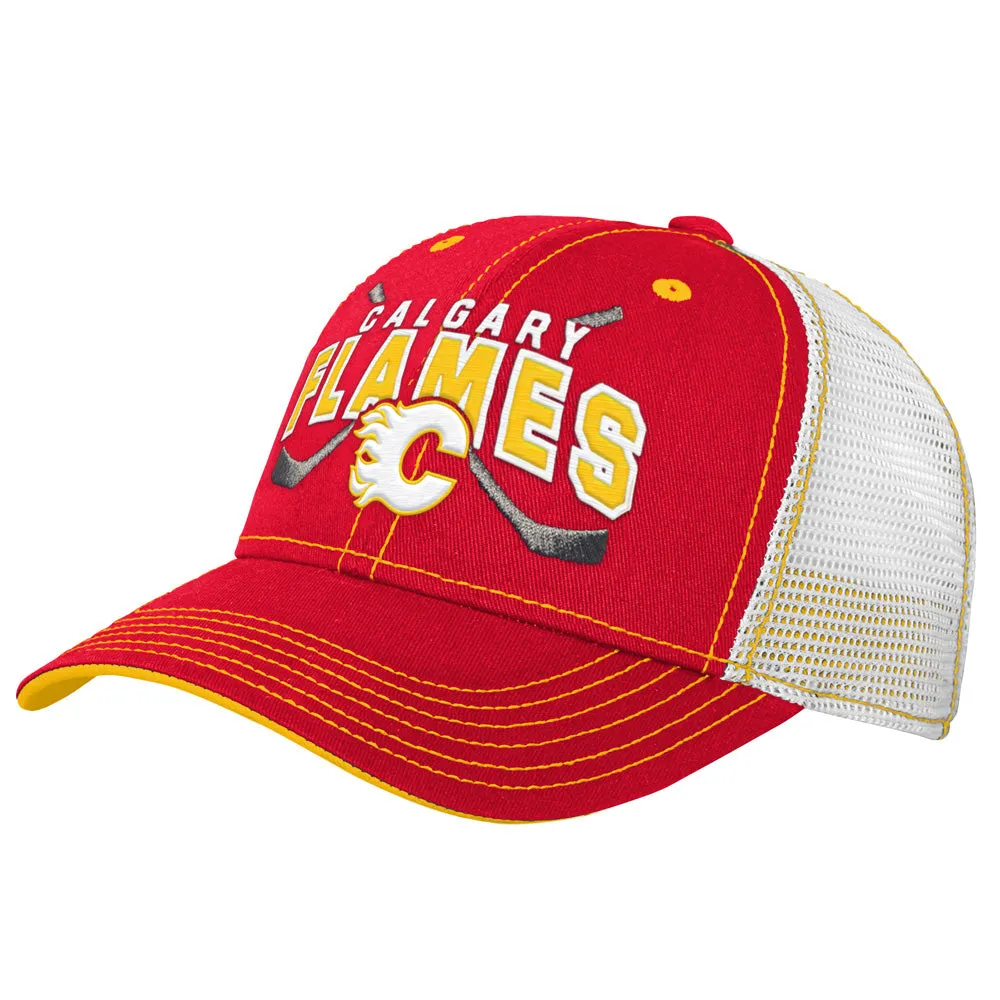 CALGARY FLAMES YOUTH ADJUSTABLE STRAPBACK HAT