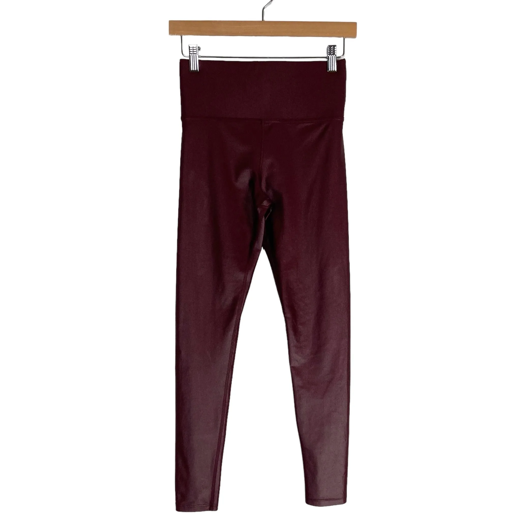 Carbon38 Wine High Rise Shiny Leggings- Size S (Inseam 25”)