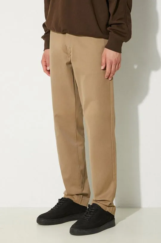 Carhartt WIP trousers Master Pant men's beige color I034233.8Y02