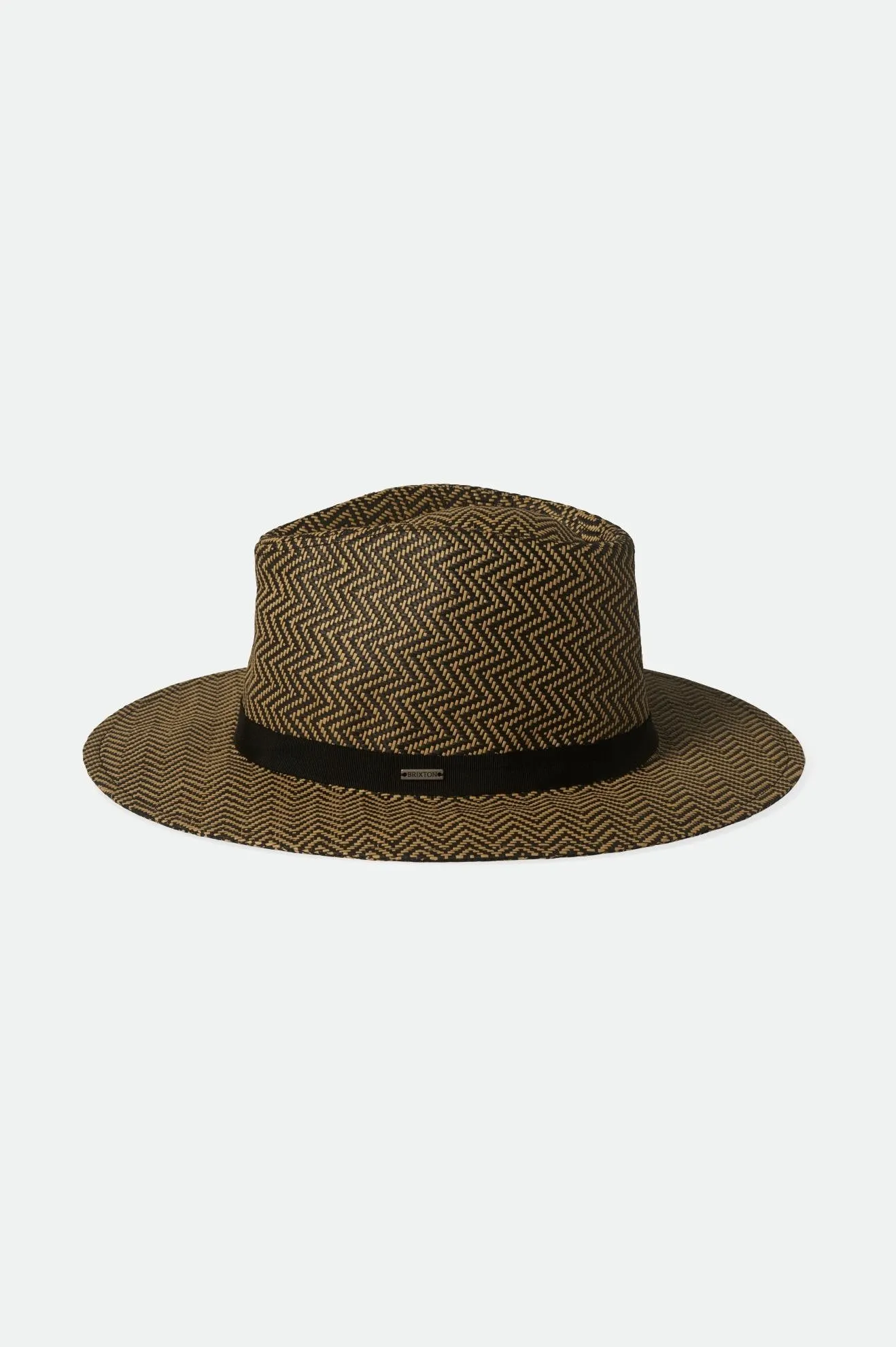 Carolina Straw Packable Hat - Black/Natural