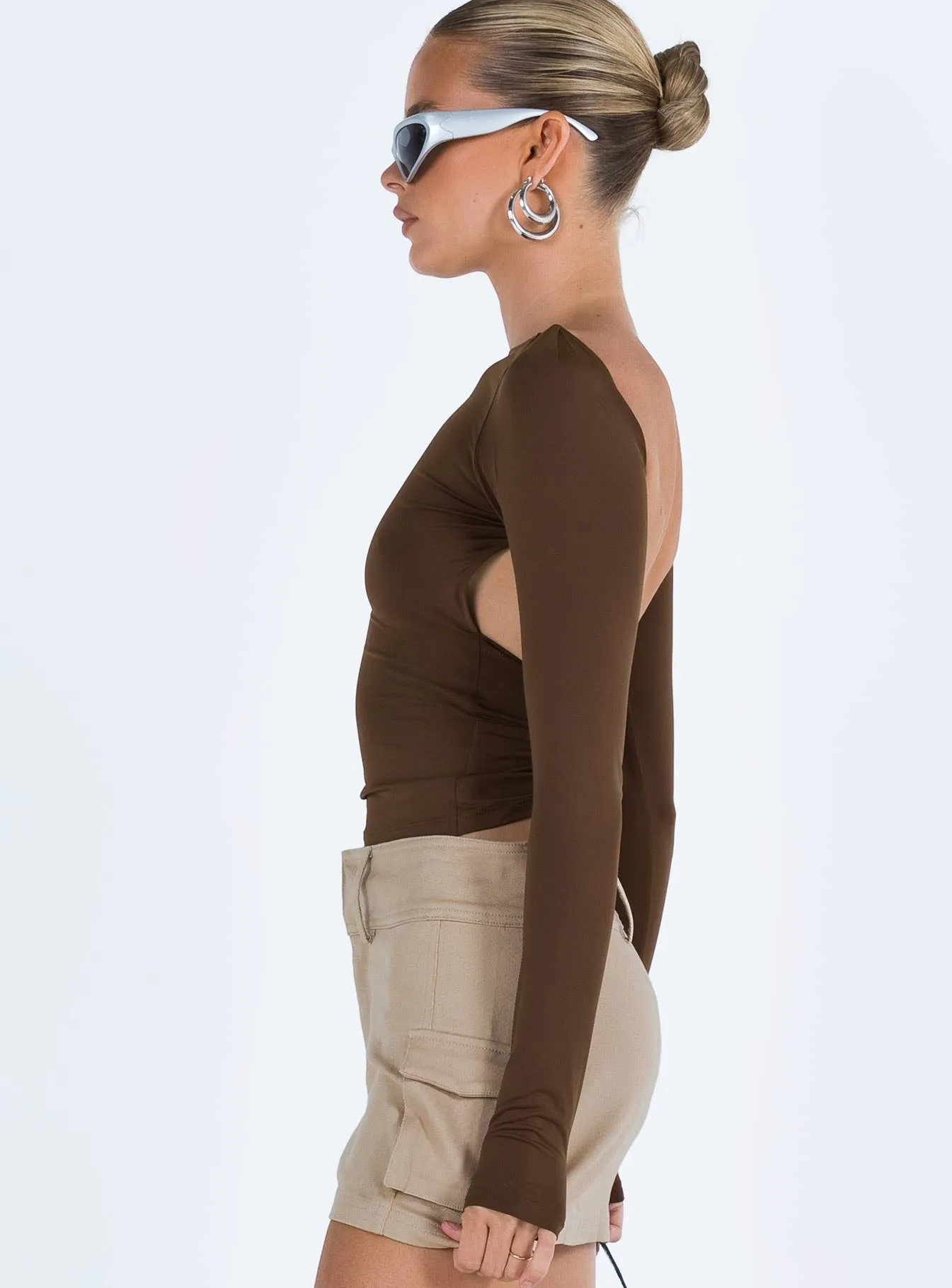 Caswell Long Sleeve Top Brown