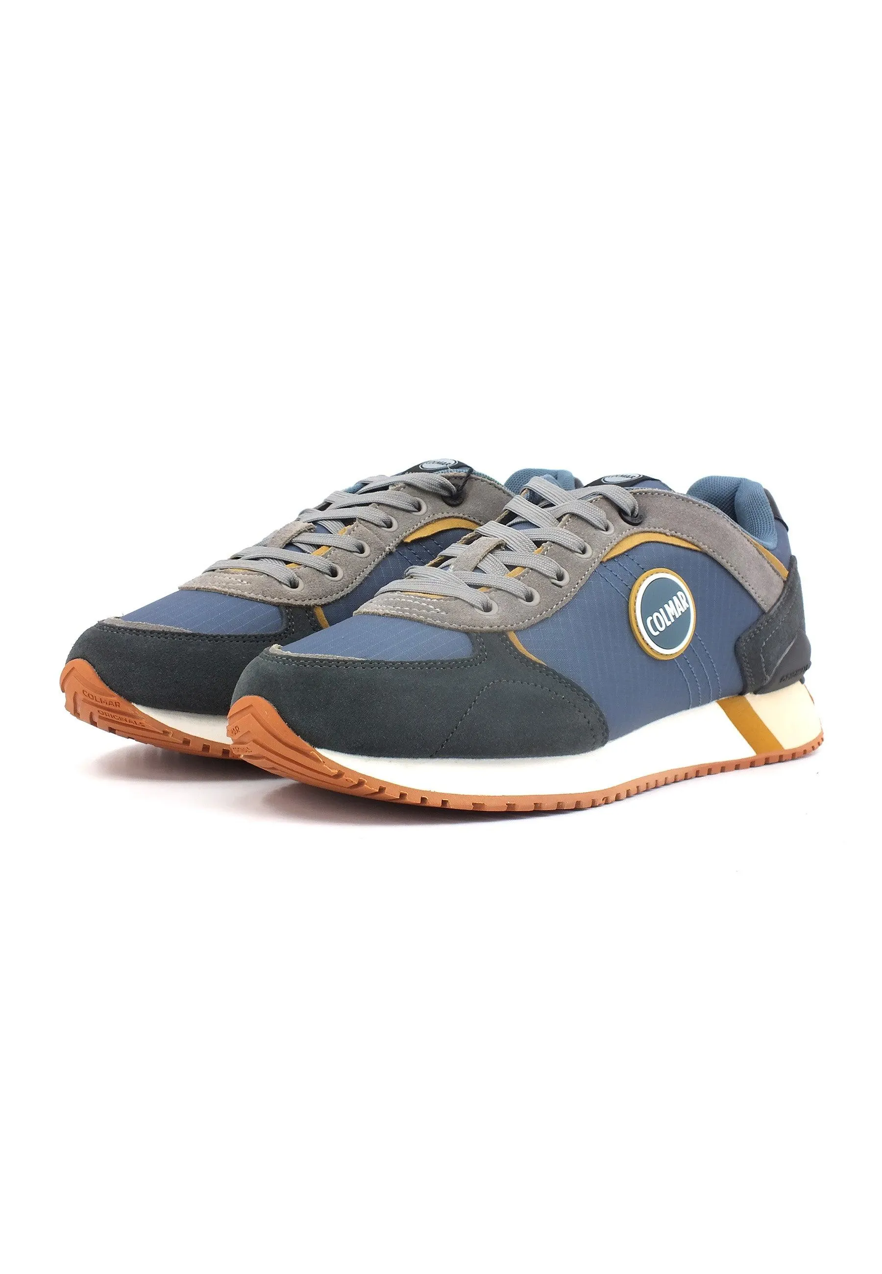 COLMAR Sneaker Uomo Steel Blue Grey Ochra TRAVIS-PLUS-SHADES