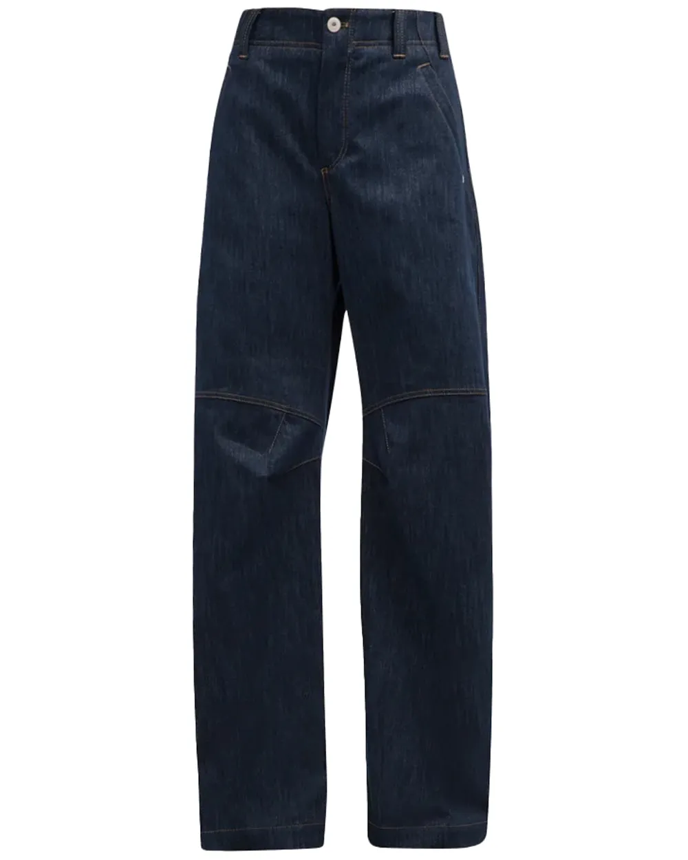 Contrast Stitch Curve Leg Jean in Deep Blue