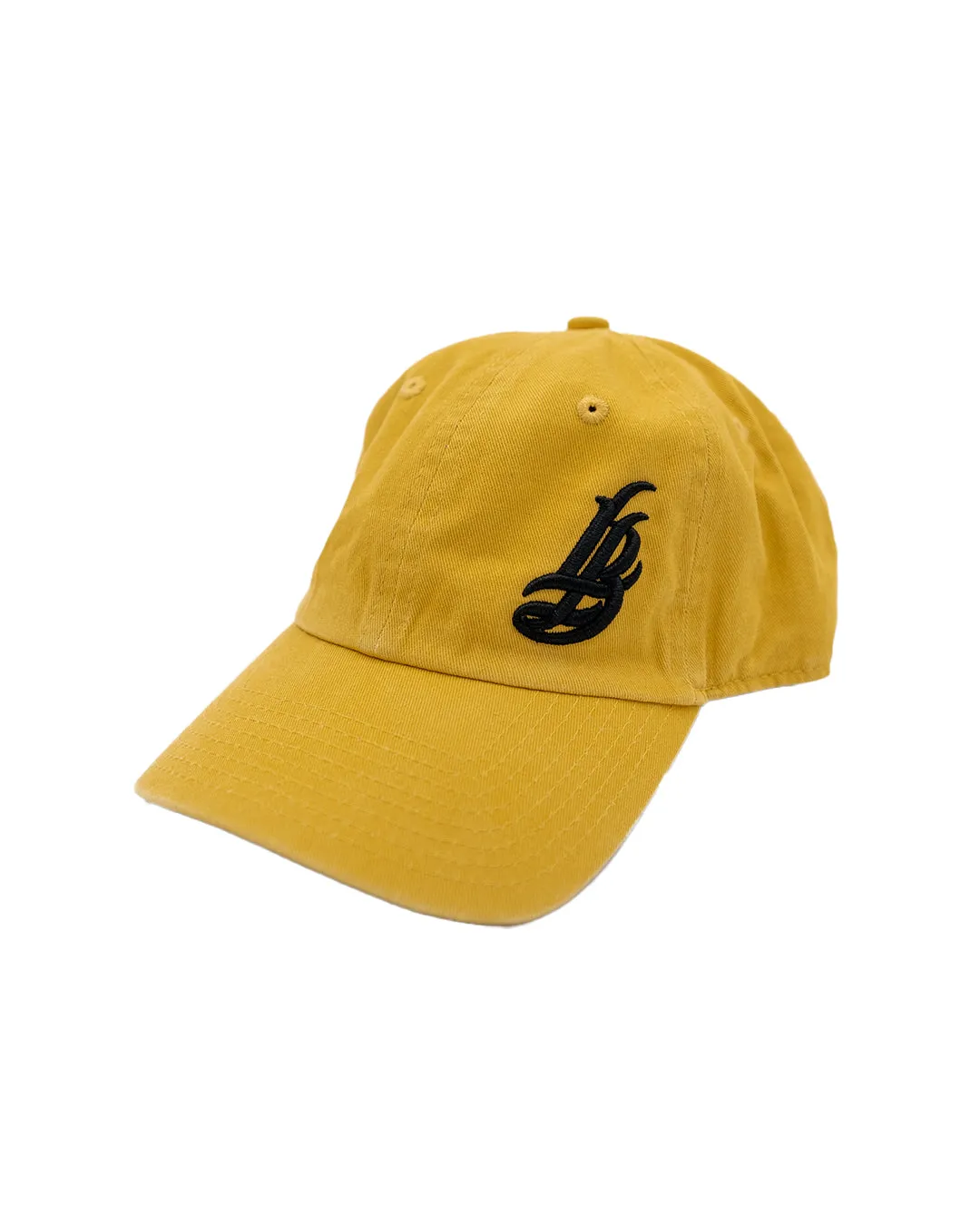 Cursive LB Mustard Unstructured Dad Hat