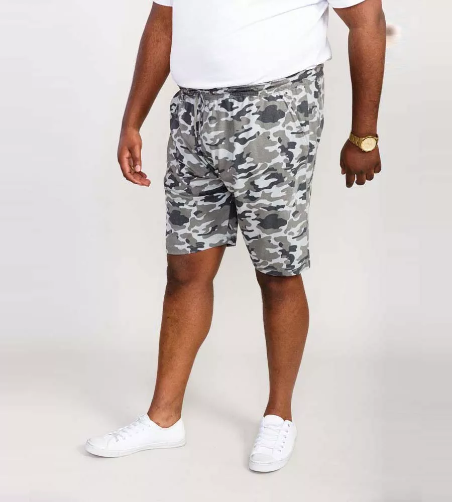 D555 Big Mens Jersey Camouflage Shorts With Elasticated Waist (CARLTON)