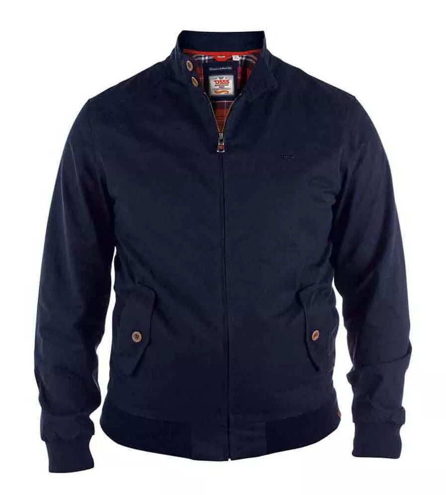 D555 Big Mens Navy Cotton Harrington Jacket (WINDSOR NAVY)