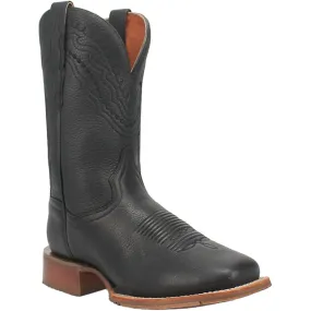 Dan Post Mens Milo Black Leather Cowboy Boots