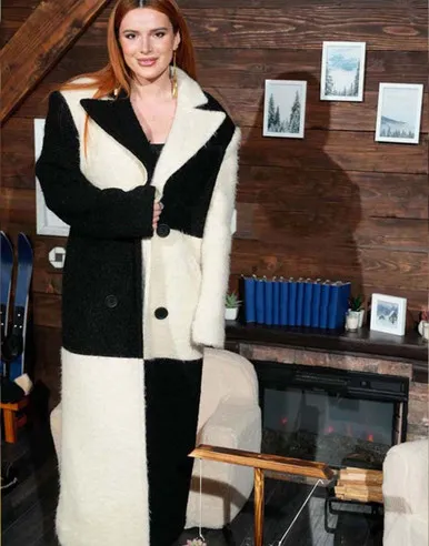 Divinity 2023 Bella Thorne Colorblock Long Coat