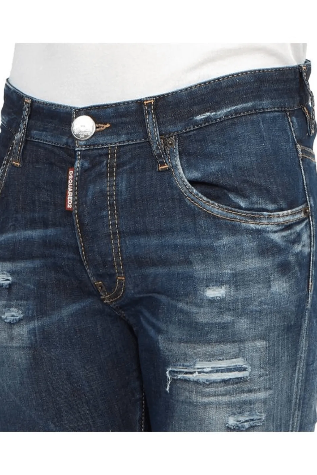 Dsquared2 Distressed Tapered Jeans Blue