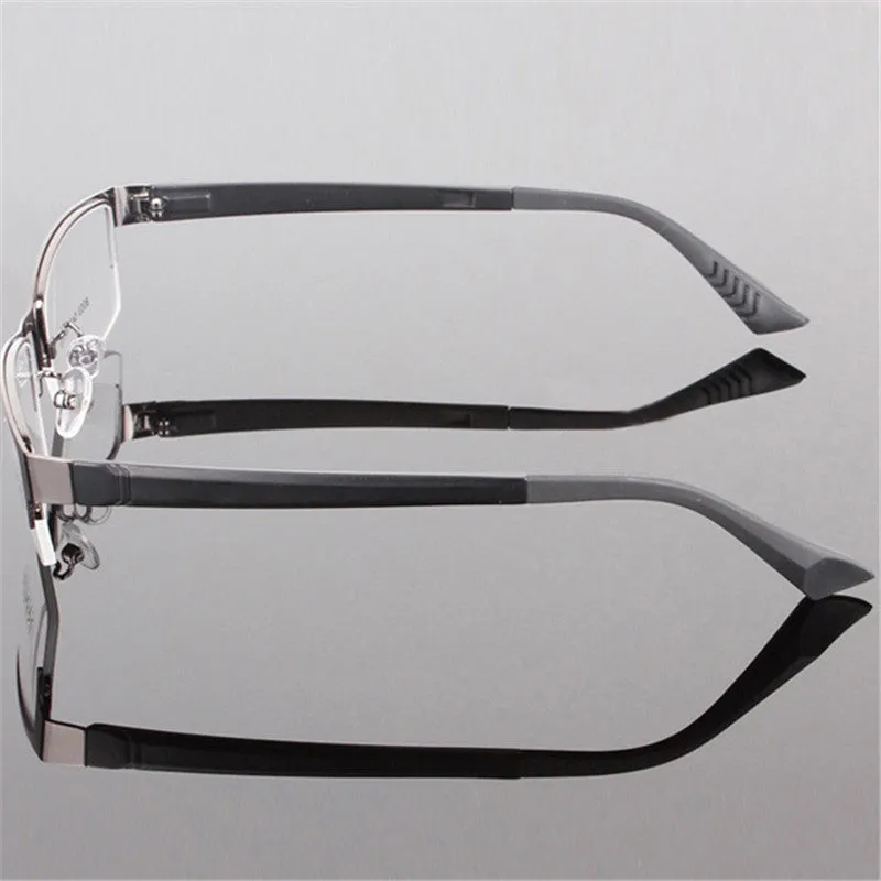 Durable Men Eyewear Metal Frame Half Rim Chic Design Clear Lens Eye Glasses Frame  SM6